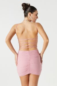 Ruched Strappy Back Mini Dress sold by Urban Planet