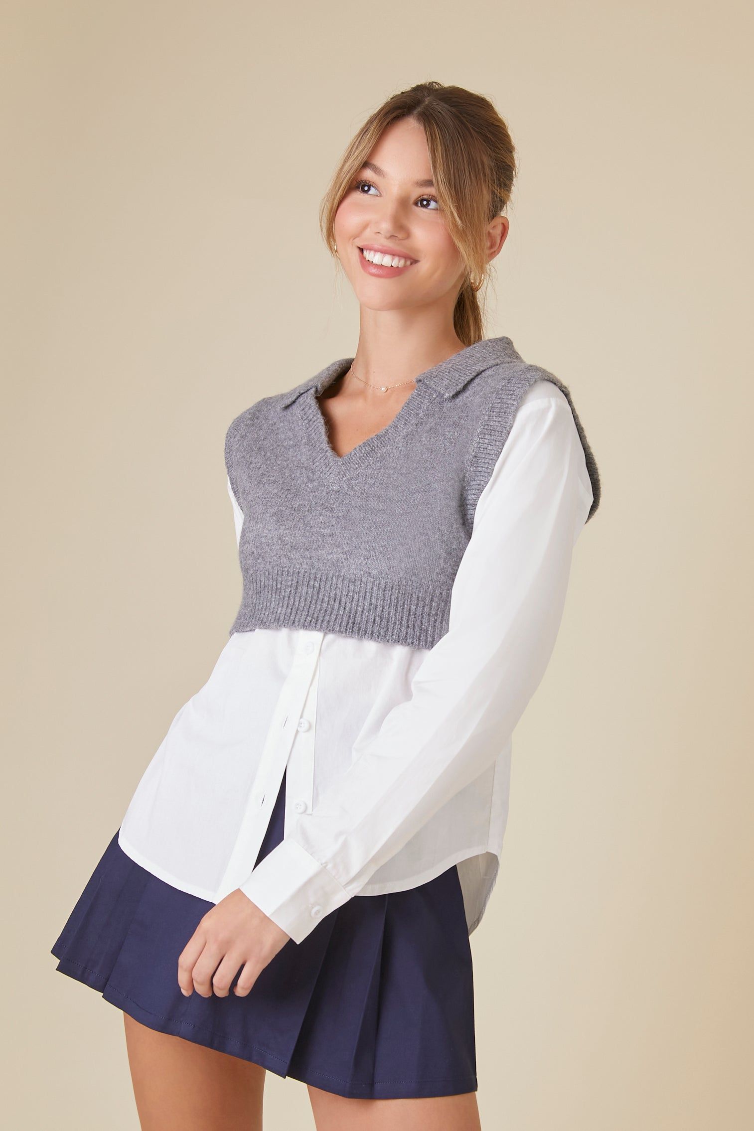 Combo Sweater Shirt sold by Urban Planet