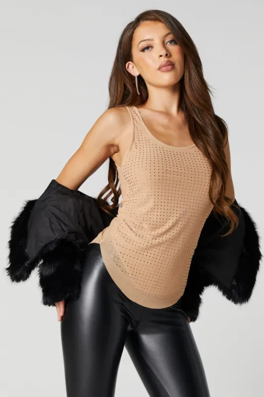 Rhinestone Mesh Tank sold by Urban Planet
