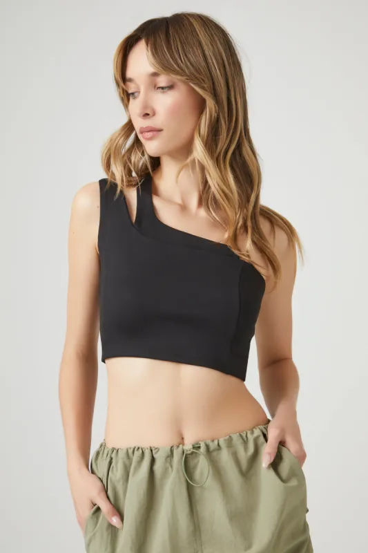Haut écourté à épaule unique avec découpe sold by Urban Planet