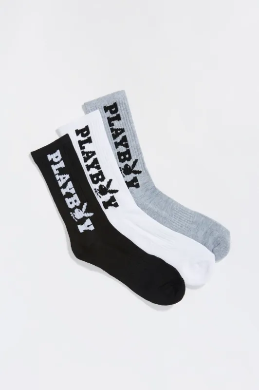 Socquettes à imprimé Playboy (paquet de 3) made by Urban Planet
