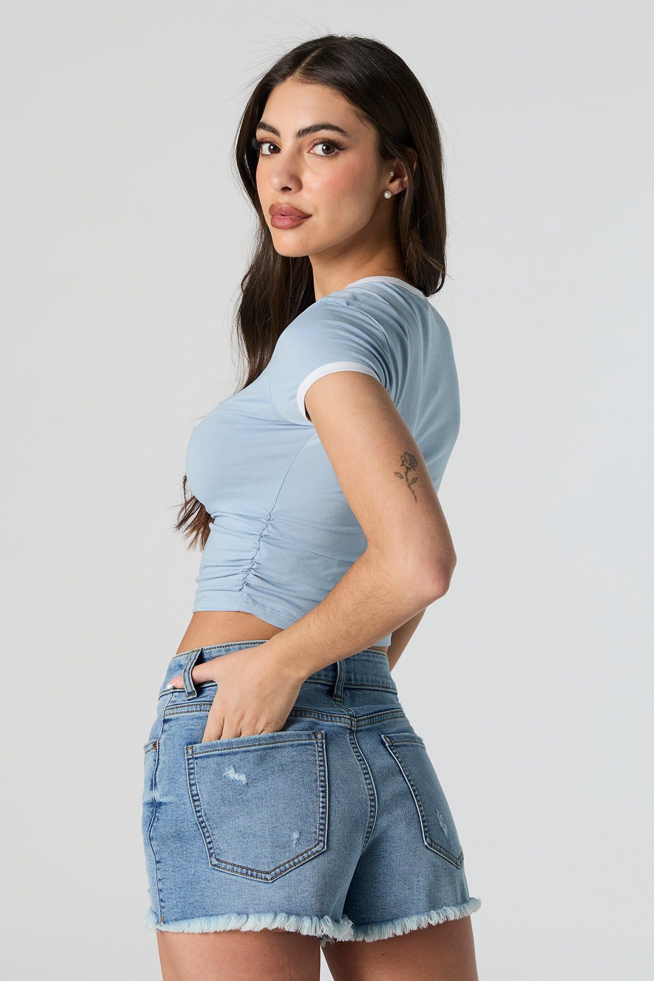 Whatever Graphic Cinched Baby T-Shirt sold by Urban Planet product image thumbnail 4