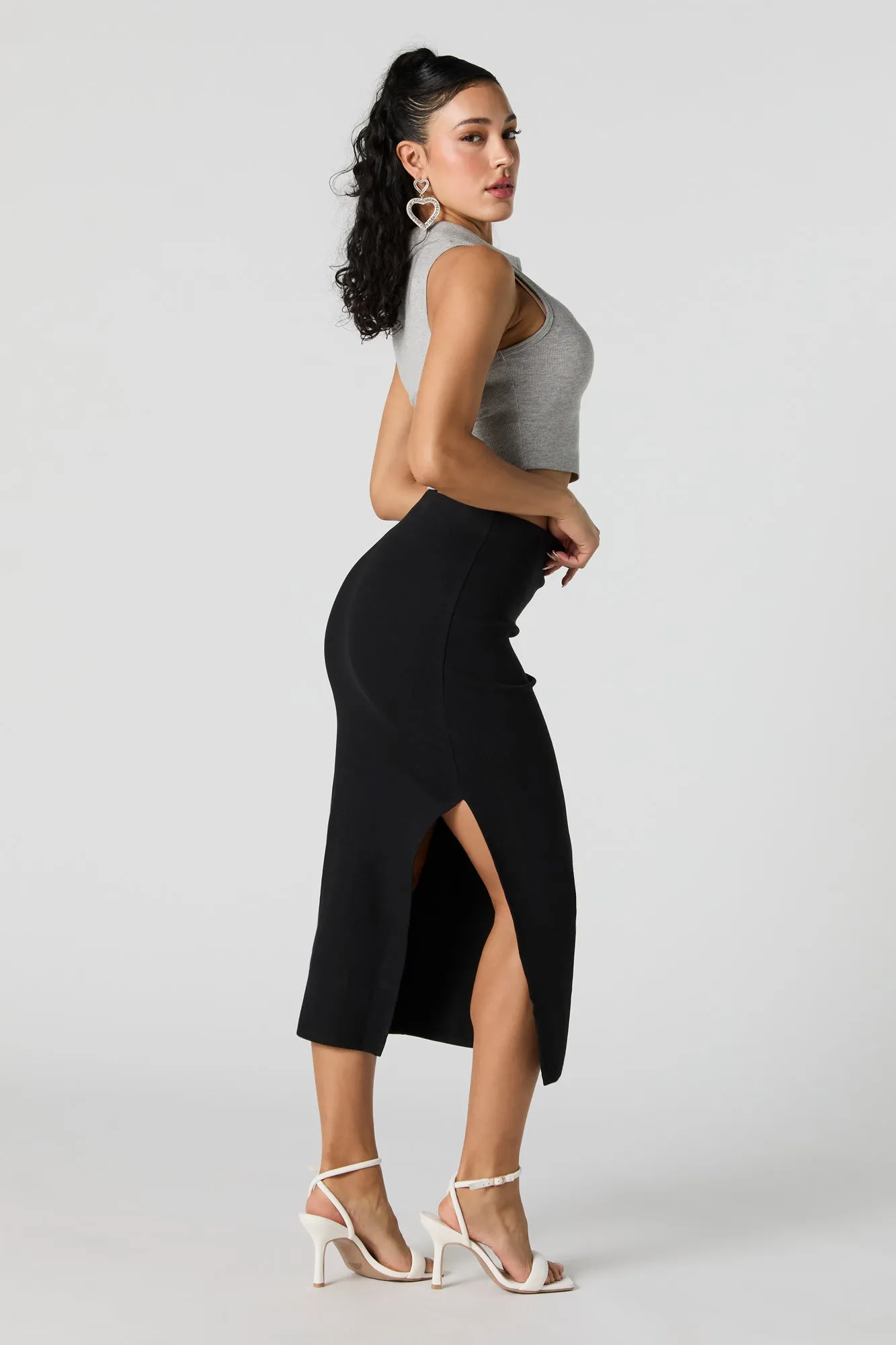 Jupe midi côtelée avec fente latérale sold by Urban Planet product image thumbnail 5