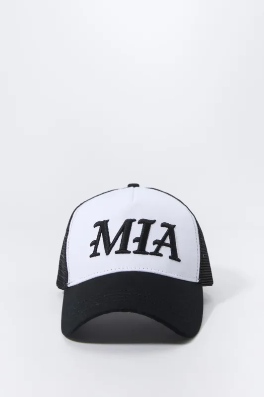 MIA Embroidered Trucker Hat sold by Urban Planet