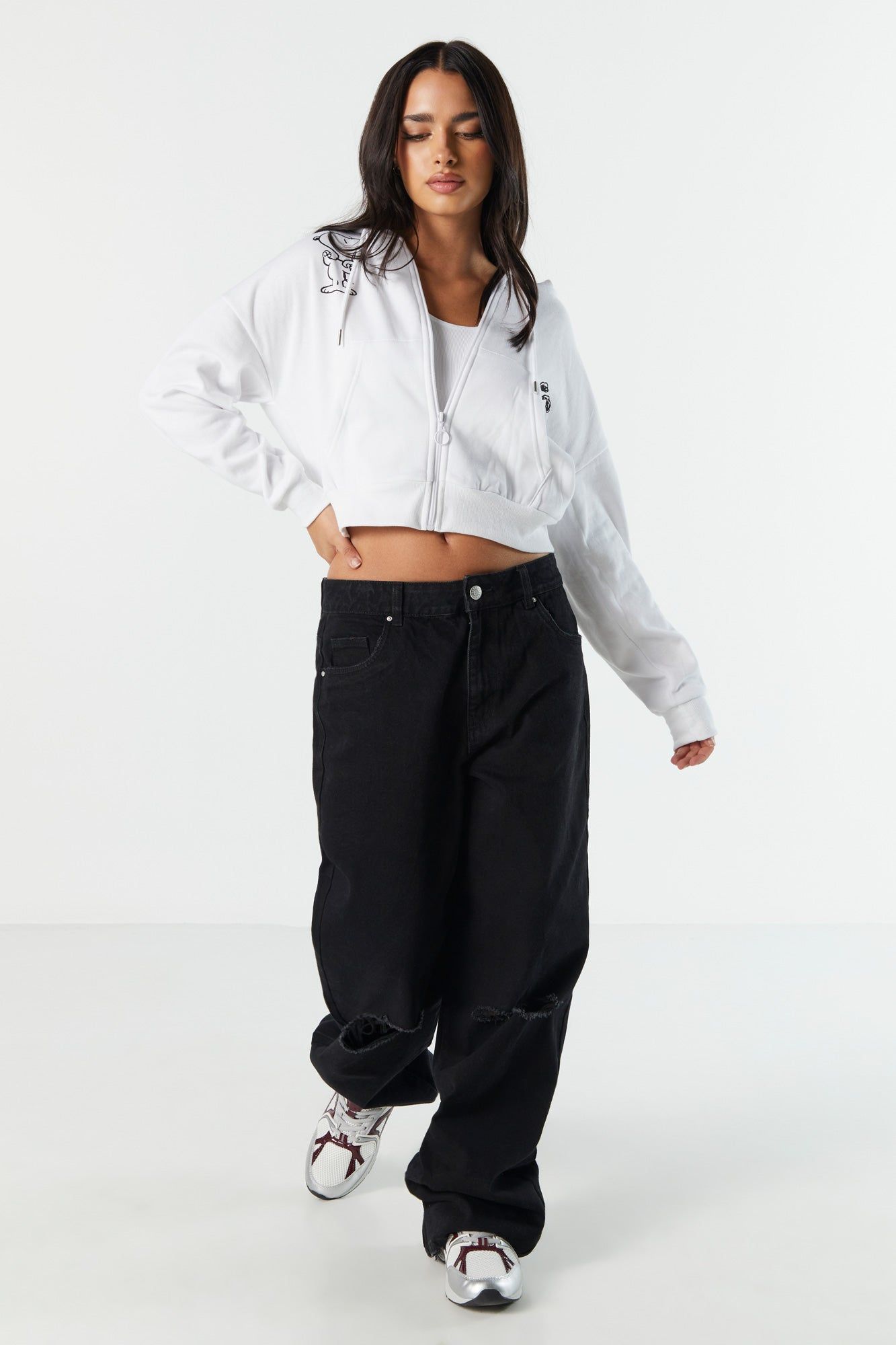 Snoopy Graphic Fleece Cropped Hoodie sold by Urban Planet product image thumbnail 3