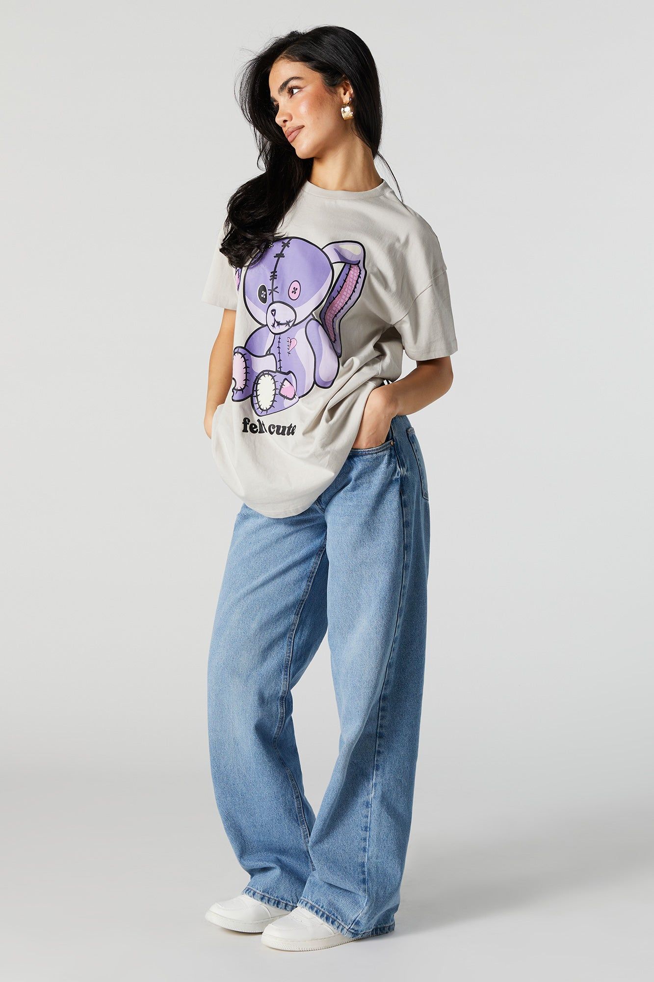 Felt Cute Graphic T-Shirt sold by Urban Planet product image thumbnail 3