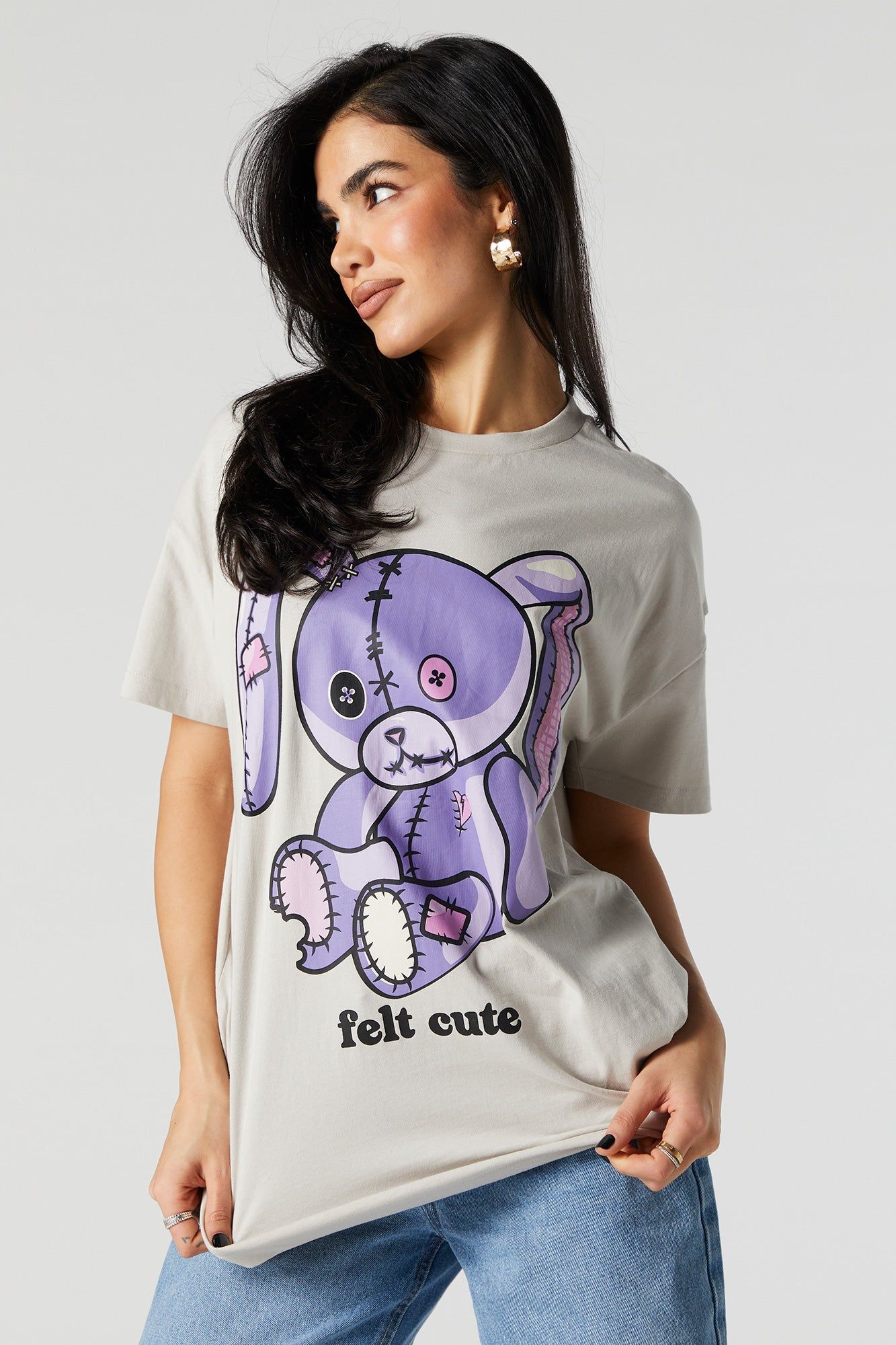 Felt Cute Graphic T-Shirt sold by Urban Planet