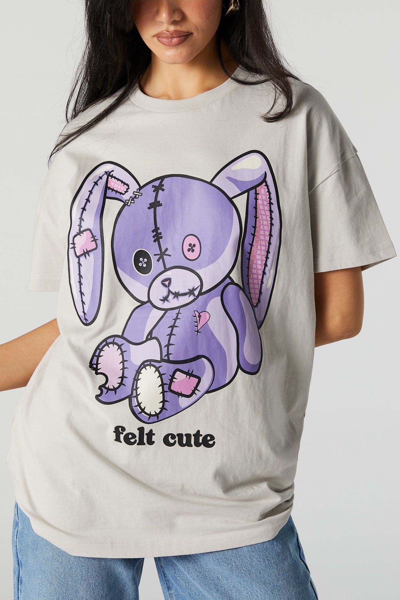 Felt Cute Graphic T-Shirt sold by Urban Planet product image thumbnail 2