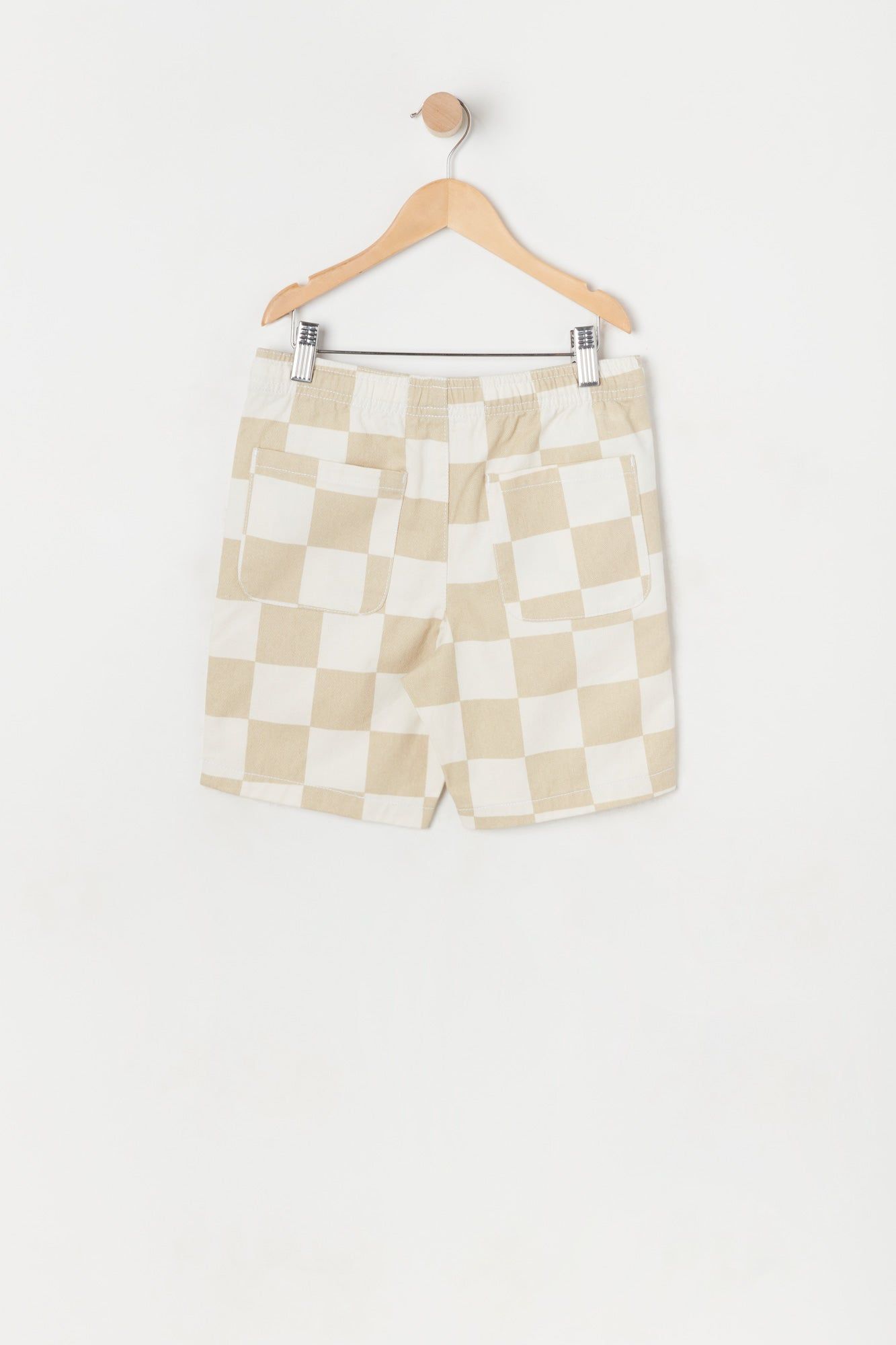 Boys Tan and White Checkered Board Short sold by Urban Planet product image thumbnail 2