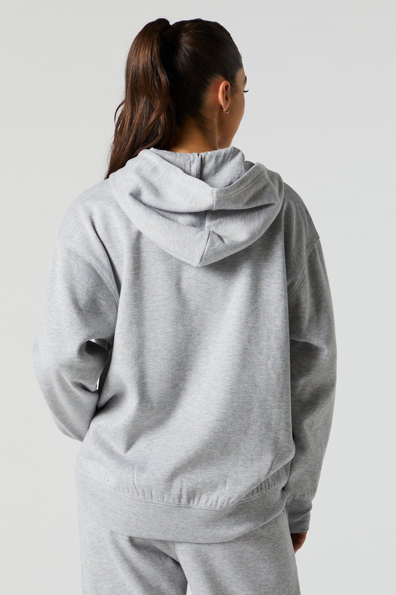 Haut surdimensionné à capuchon en molleton avec fermeture à glissière sold by Urban Planet product image thumbnail 5