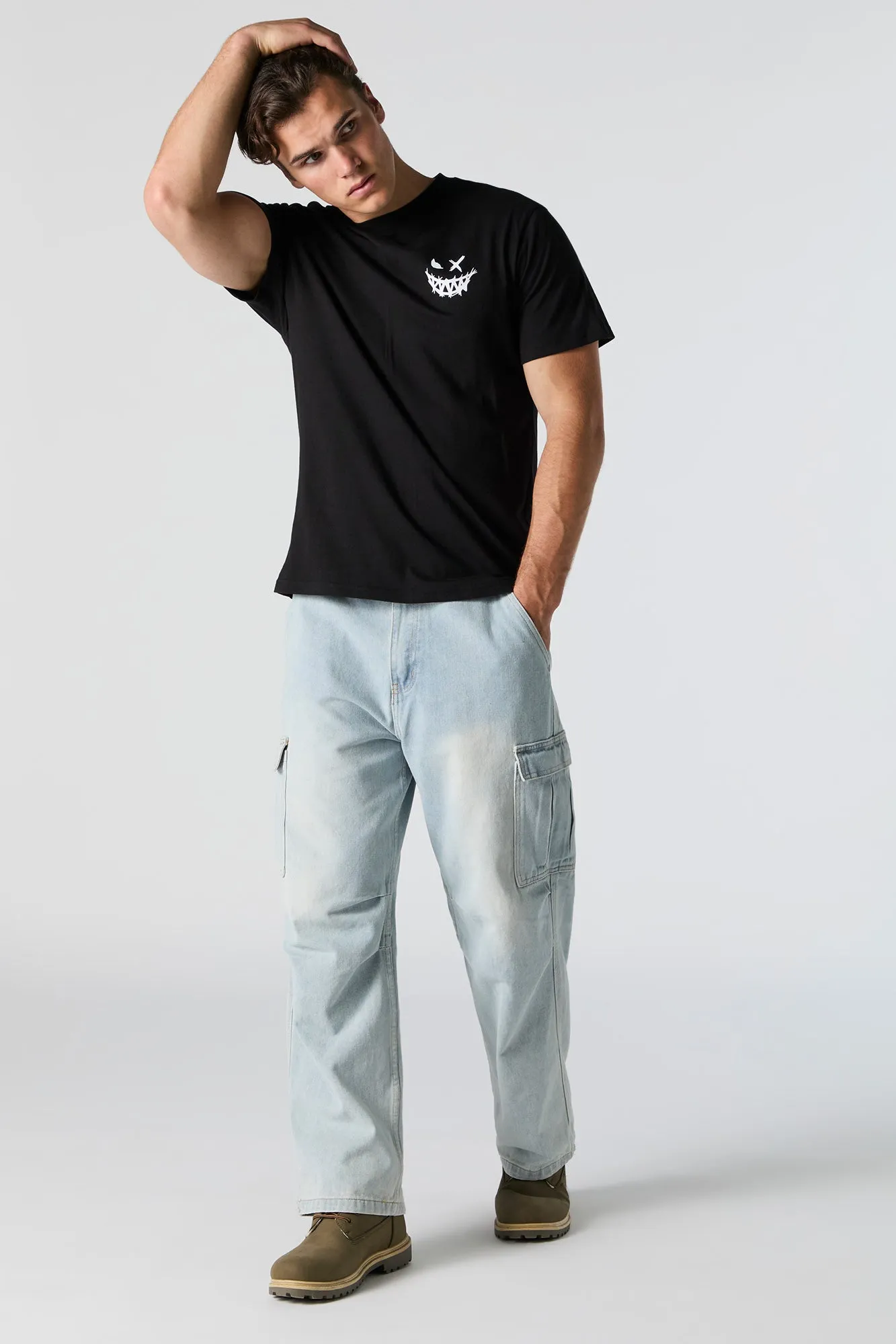 Evil Smiley Graphic T-Shirt sold by Urban Planet product image thumbnail 3