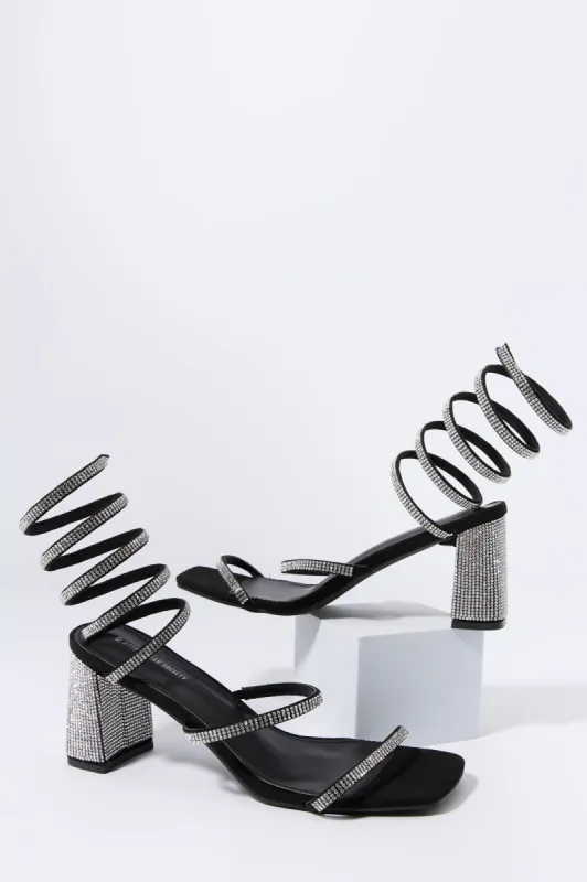 Rhinestone Wrap Up Heel sold by Urban Planet