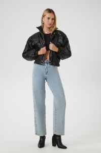 Faux Leather Puffer Jacket sold by Urban Planet