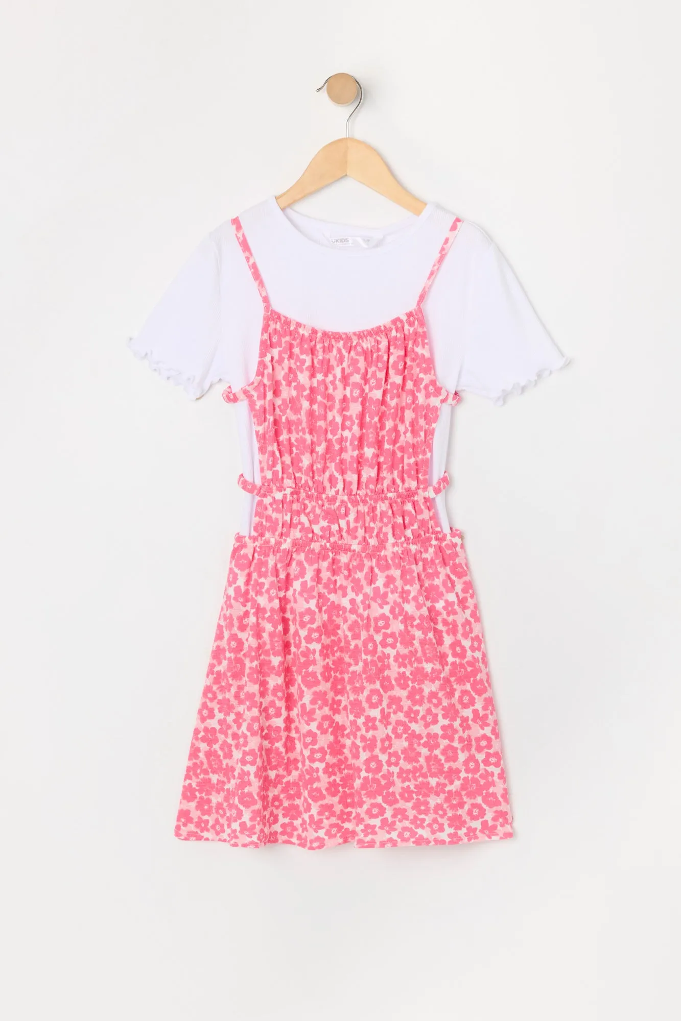 Ensemble avec robe fleurie à découpes et t-shirt pour fille sold by Urban Planet product image thumbnail 3