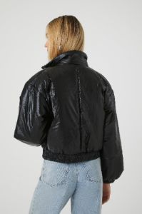 Faux Leather Puffer Jacket sold by Urban Planet