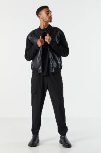 Faux Leather Varsity Jacket sold by Urban Planet