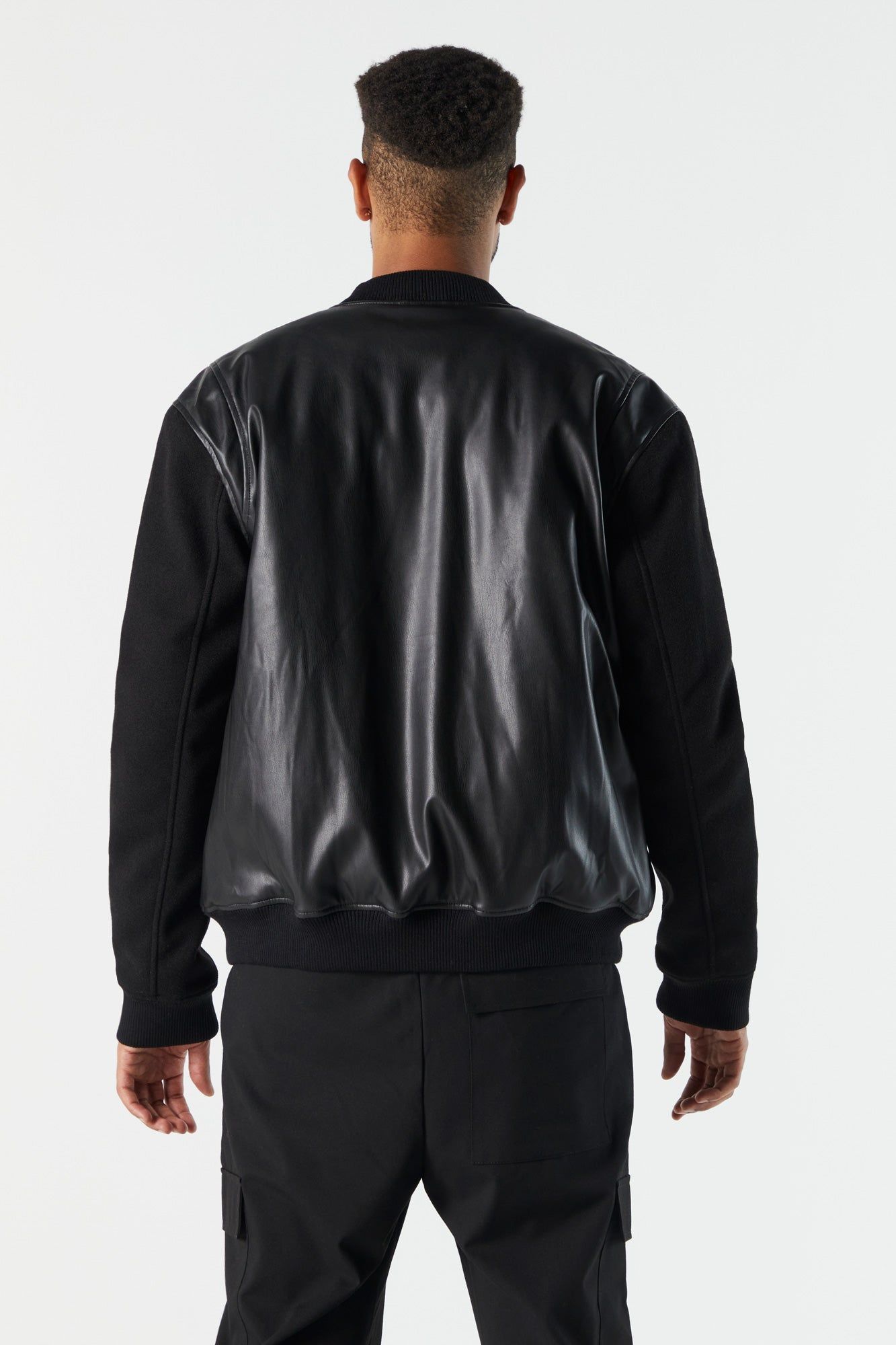 Faux Leather Varsity Jacket sold by Urban Planet product image thumbnail 3