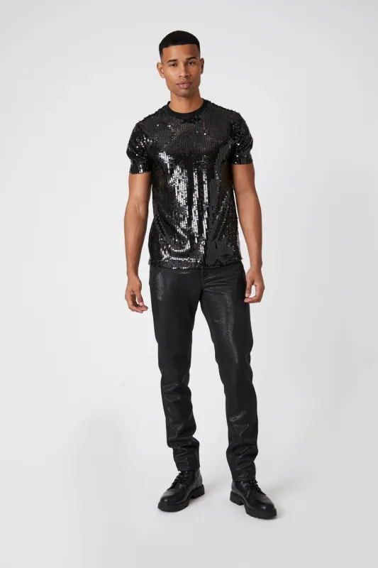 Pantalon ajusté métallisé sold by Urban Planet