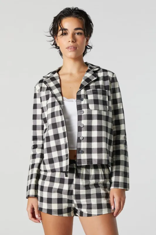 Printed Flannel Pajama Short made by Urban Planet