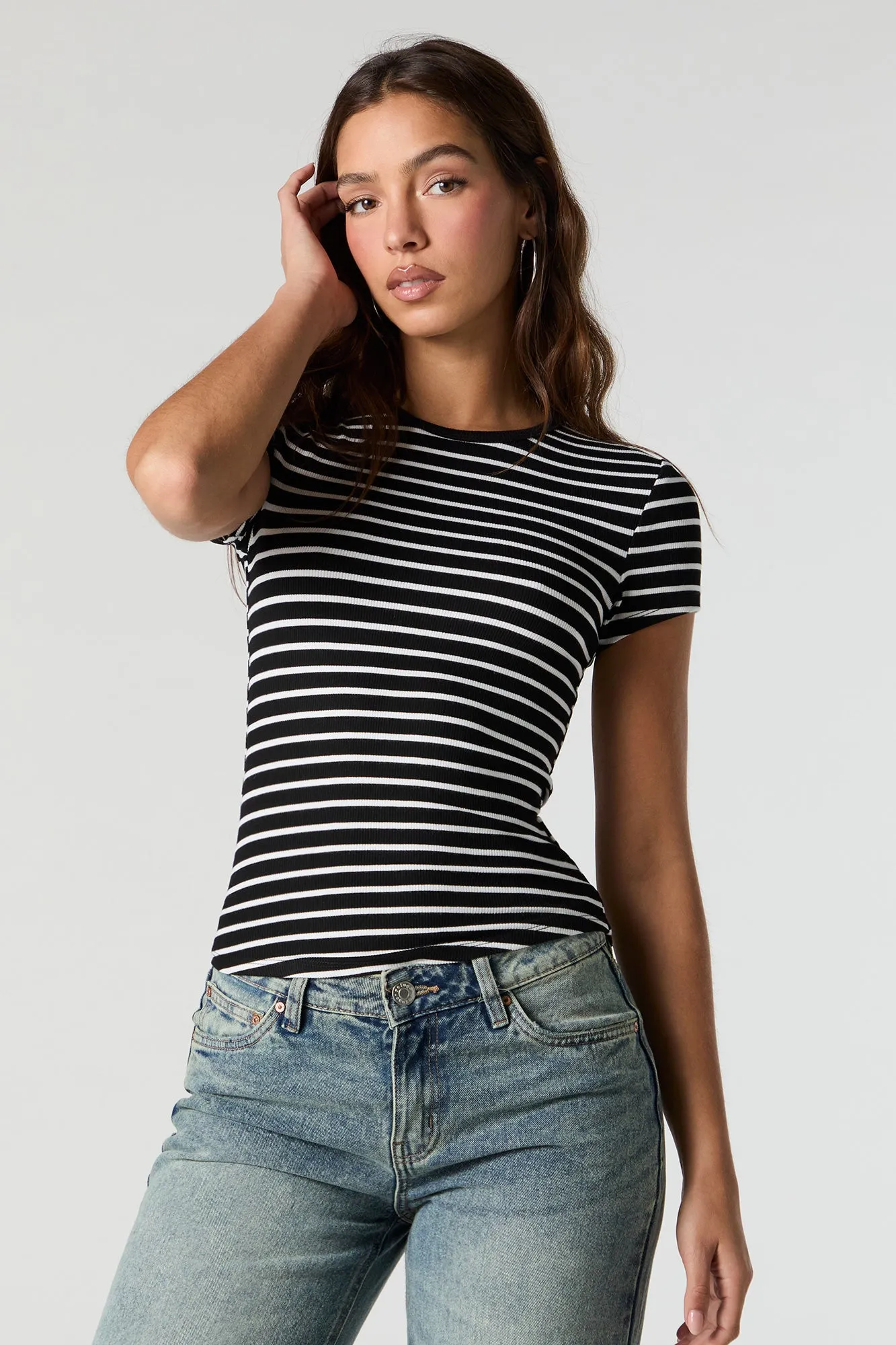 Ribbed Crewneck T-Shirt sold by Urban Planet