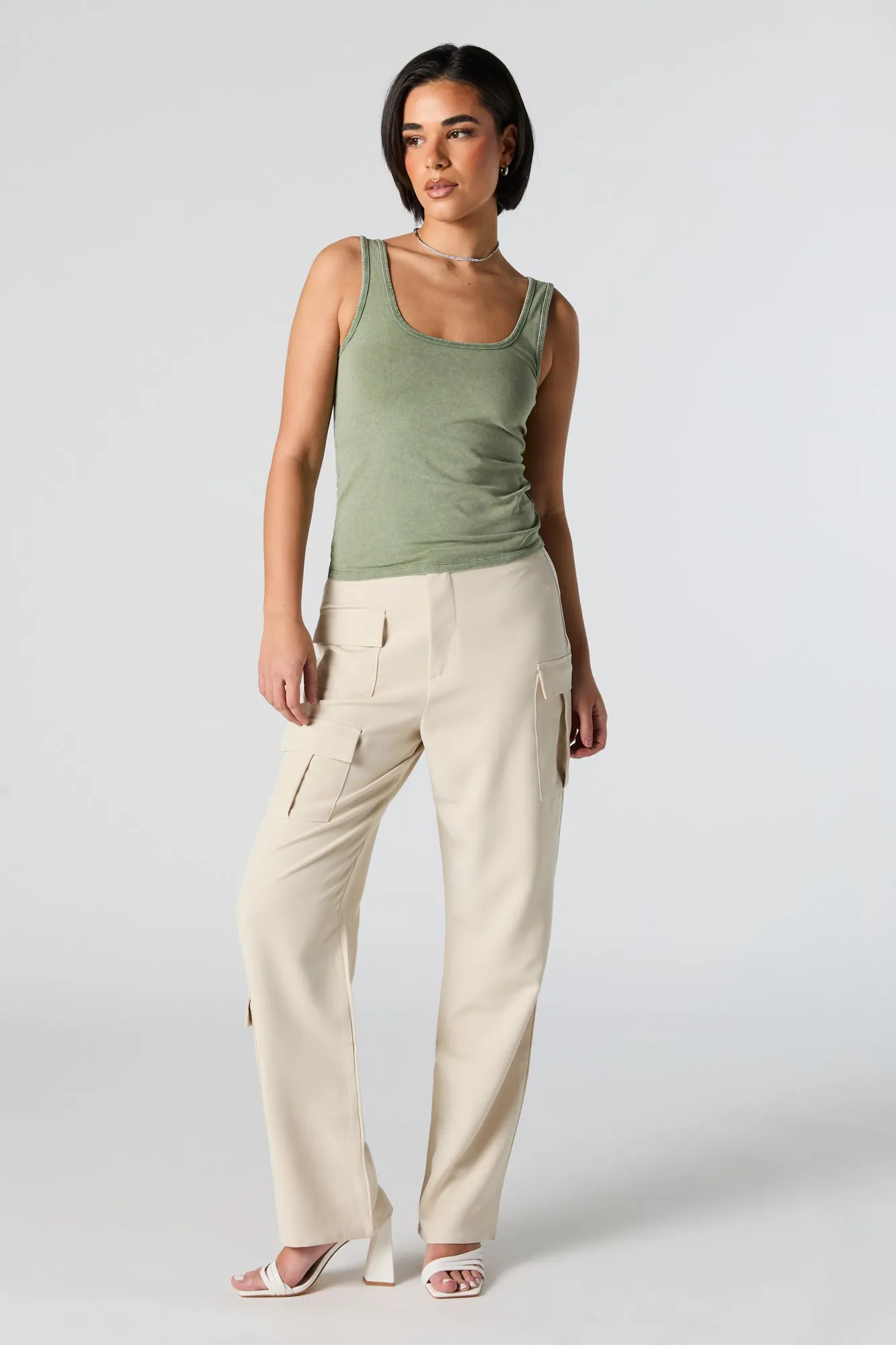 Washed Scoop Neck Tank sold by Urban Planet product image thumbnail 4