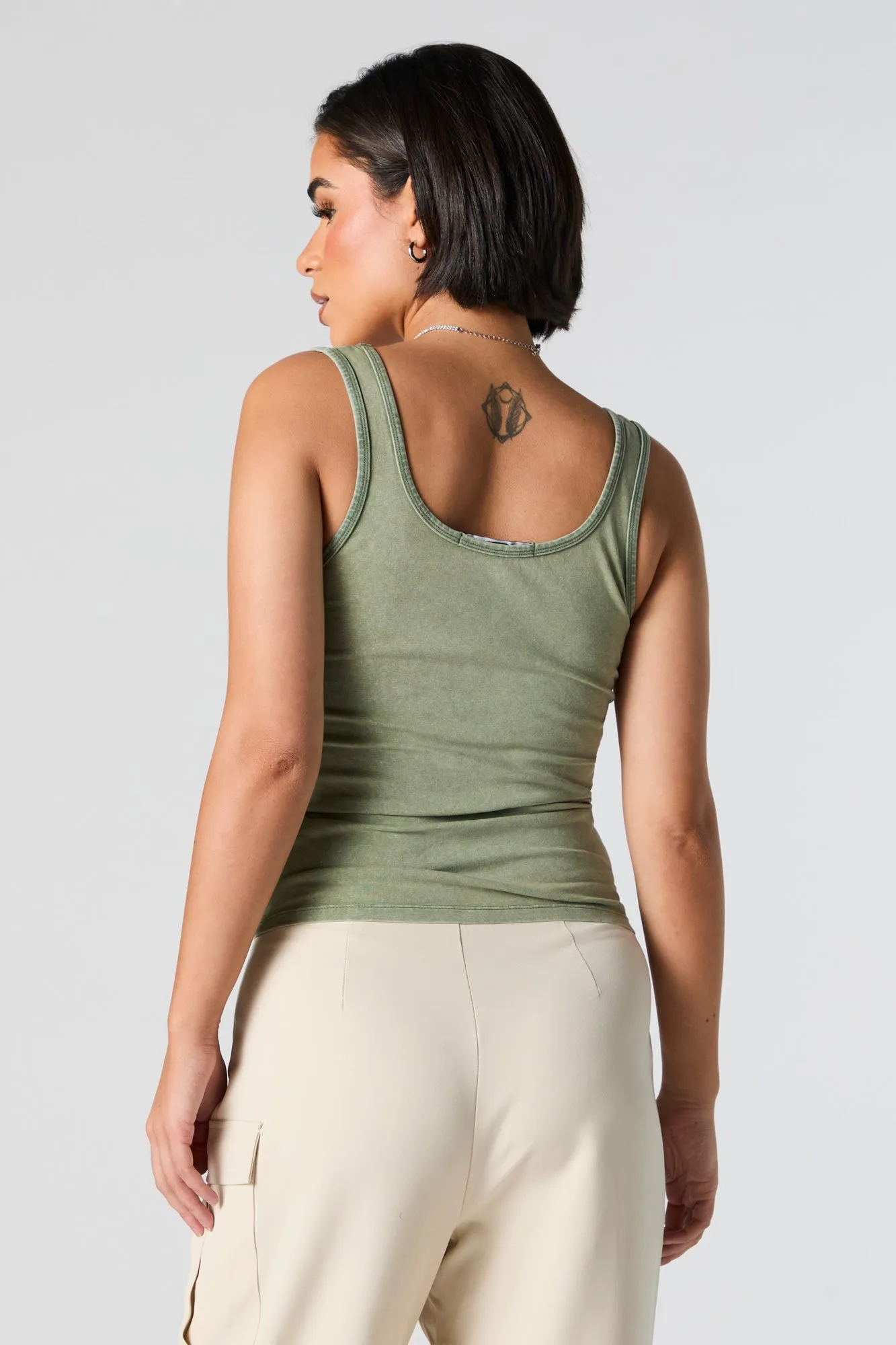Washed Scoop Neck Tank sold by Urban Planet product image thumbnail 3