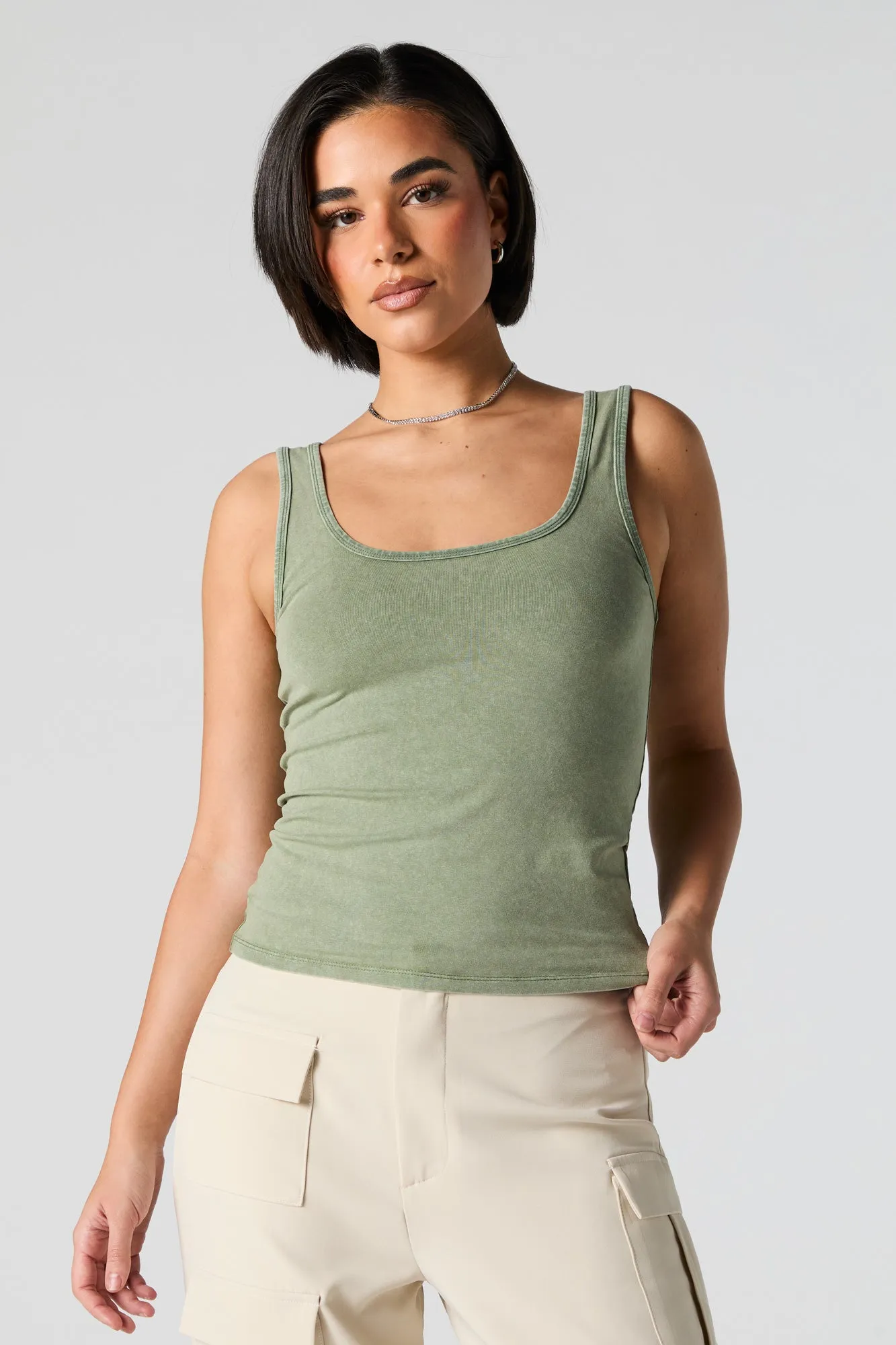 Washed Scoop Neck Tank sold by Urban Planet product image thumbnail 2