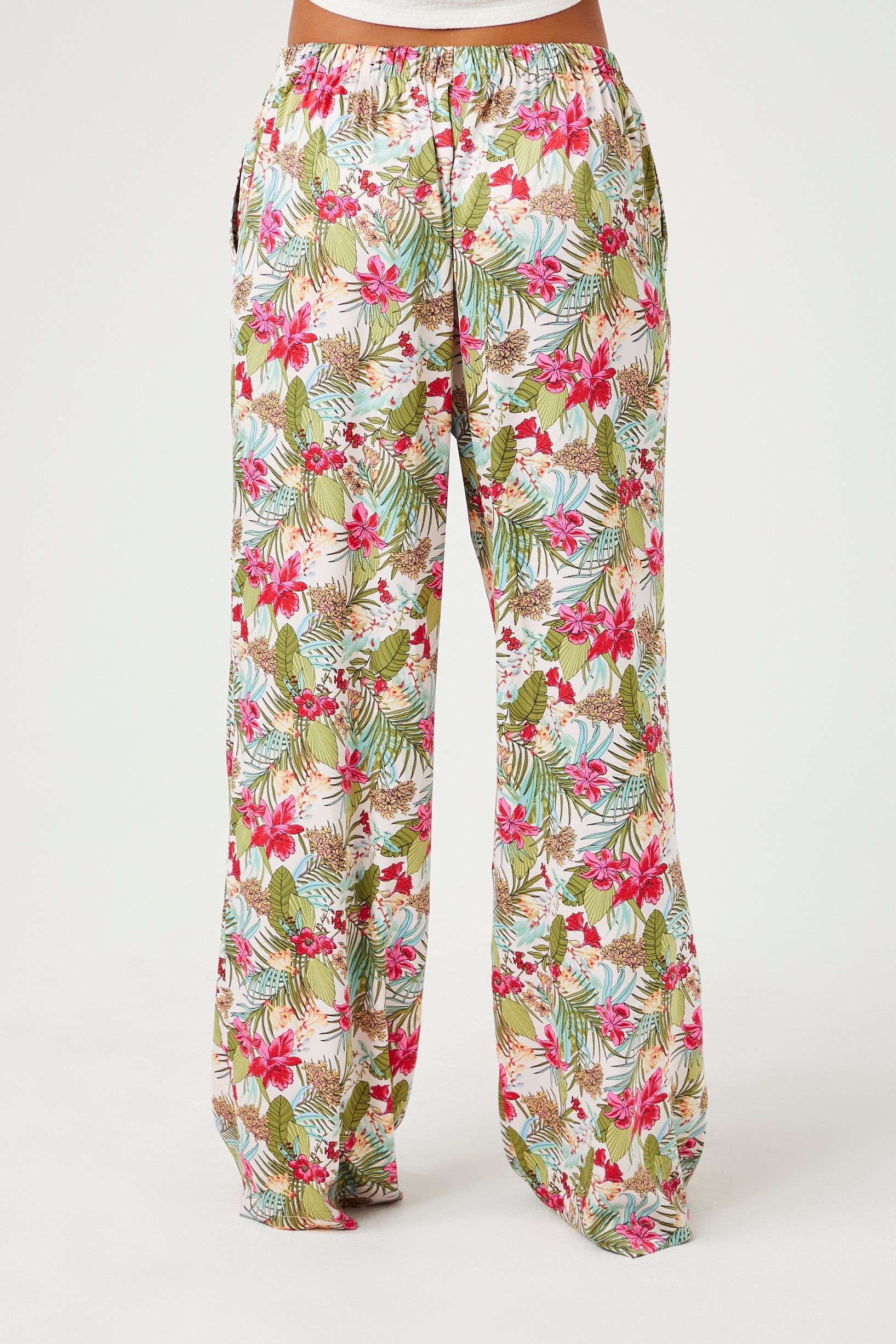 Pantalon de pyjama en satin avec motif tropical sold by Urban Planet product image thumbnail 3