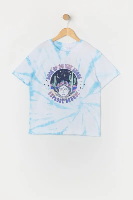 T-shirt noué-teint à imprimé Explore Nature pour fille sold by Urban Planet