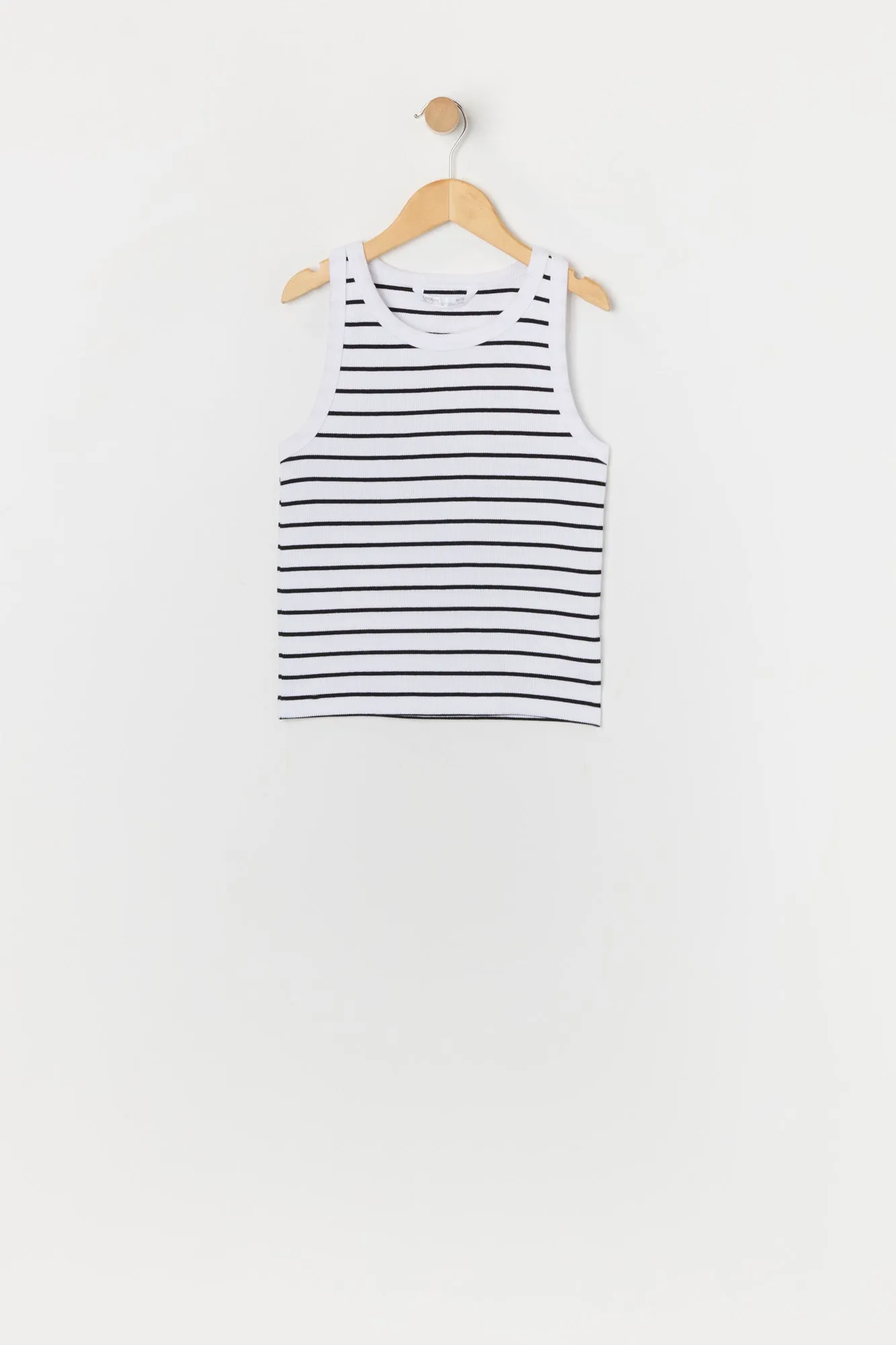Girls Striped Ribbed High Neck Tank sold by Urban Planet