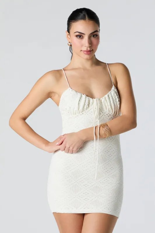 Crochet V-Neck Mini Dress sold by Urban Planet