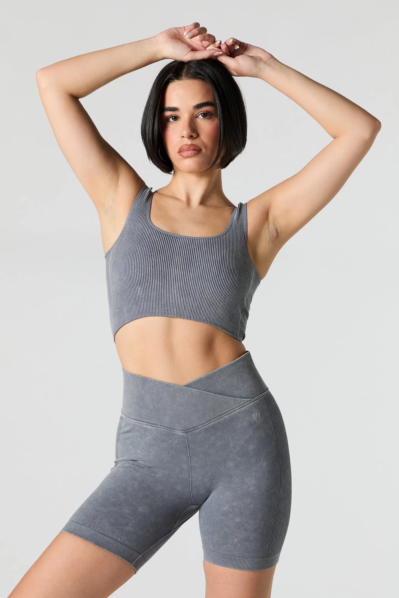 Short de cycliste à surplis délavé côtelé sans couture sold by Urban Planet