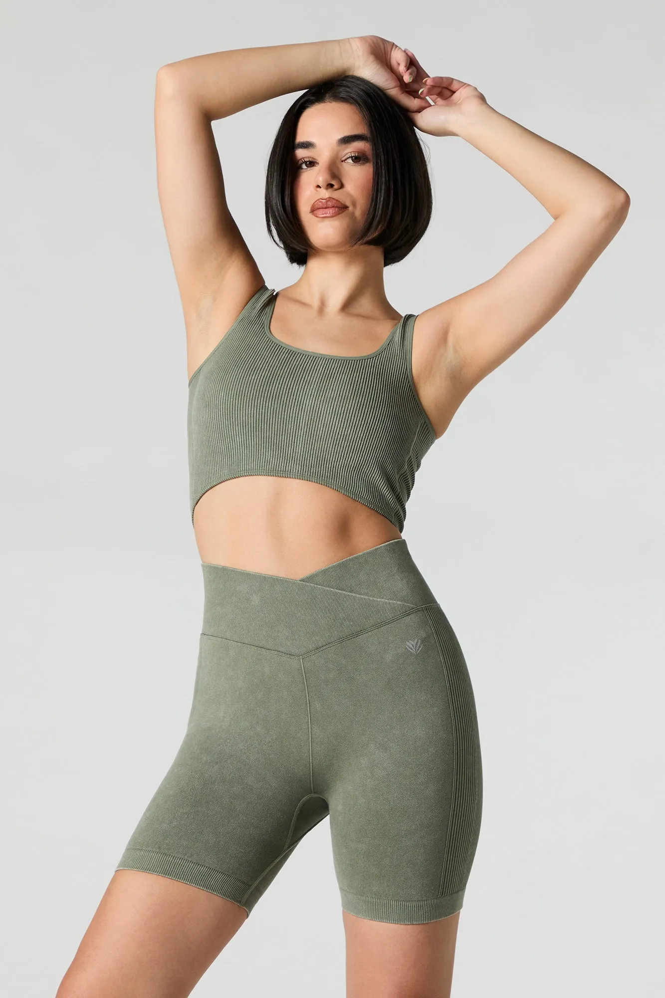 Short de cycliste à surplis délavé côtelé sans couture sold by Urban Planet product image thumbnail 5