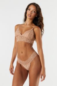 Tan Lace V-Neck Bralette sold by Urban Planet
