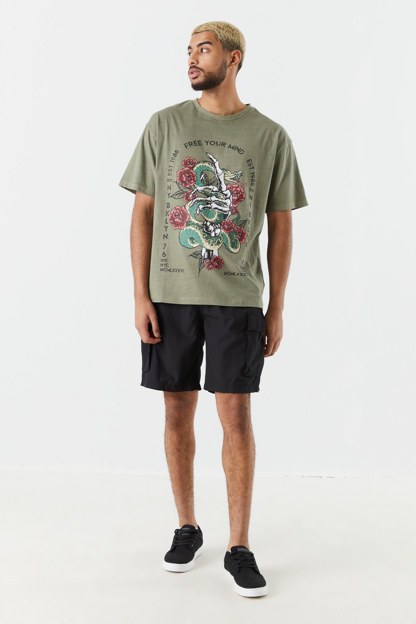 Black Nylon Cargo Short sold by Urban Planet product image thumbnail 3