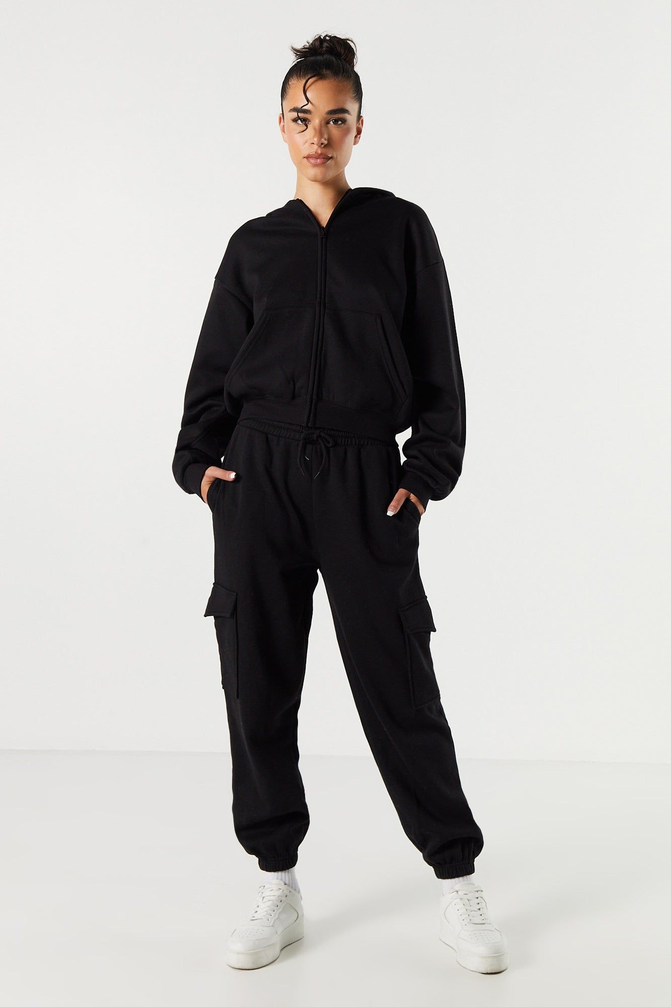 Solid Fleece Cargo Jogger sold by Urban Planet product image thumbnail 4
