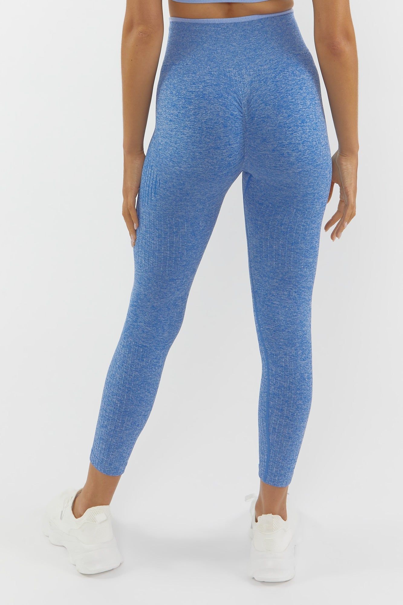 Blue Ribbed Seamless Active Legging sold by Urban Planet product image thumbnail 4