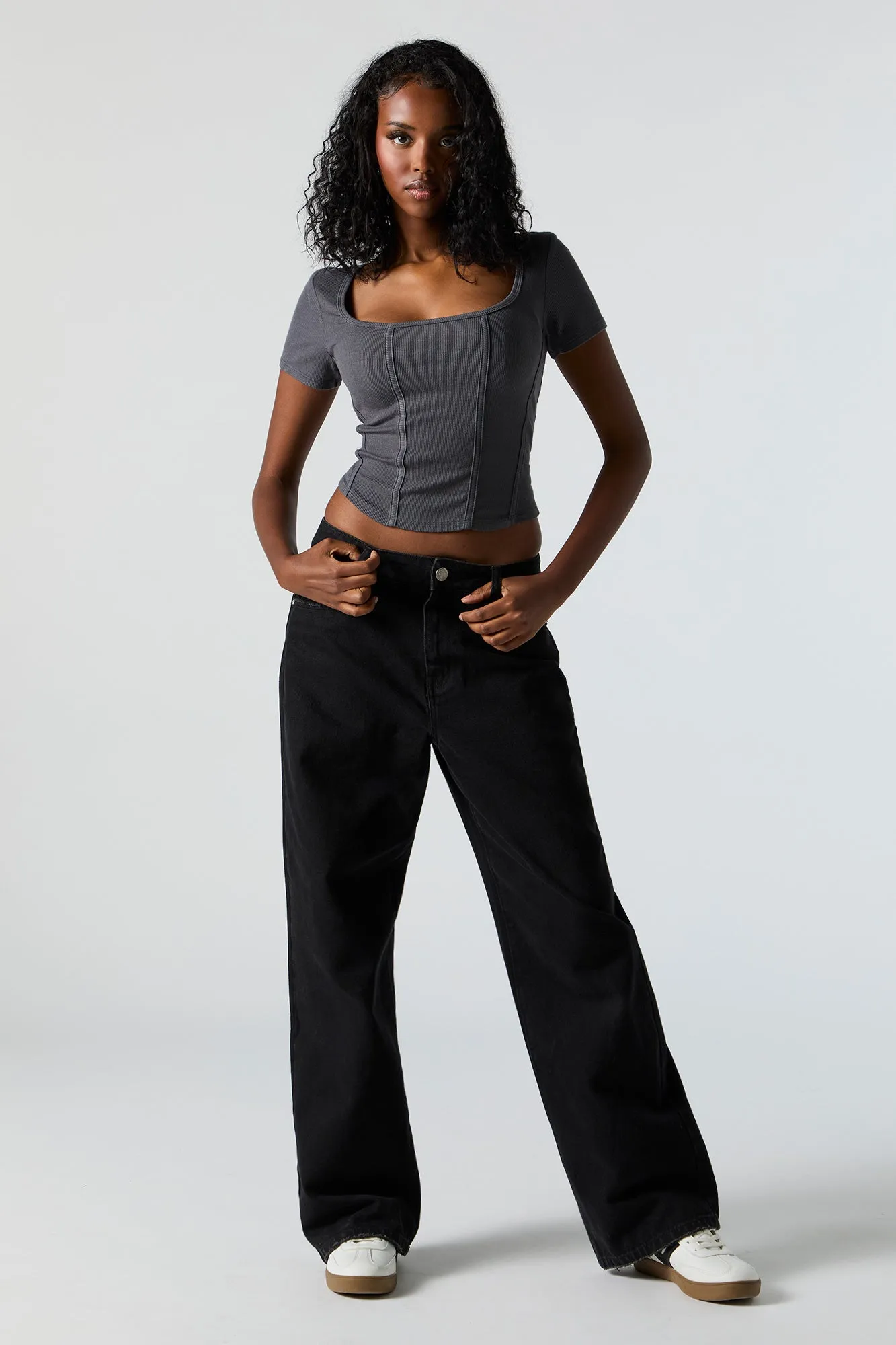 T-shirt corset côtelé sold by Urban Planet product image thumbnail 4