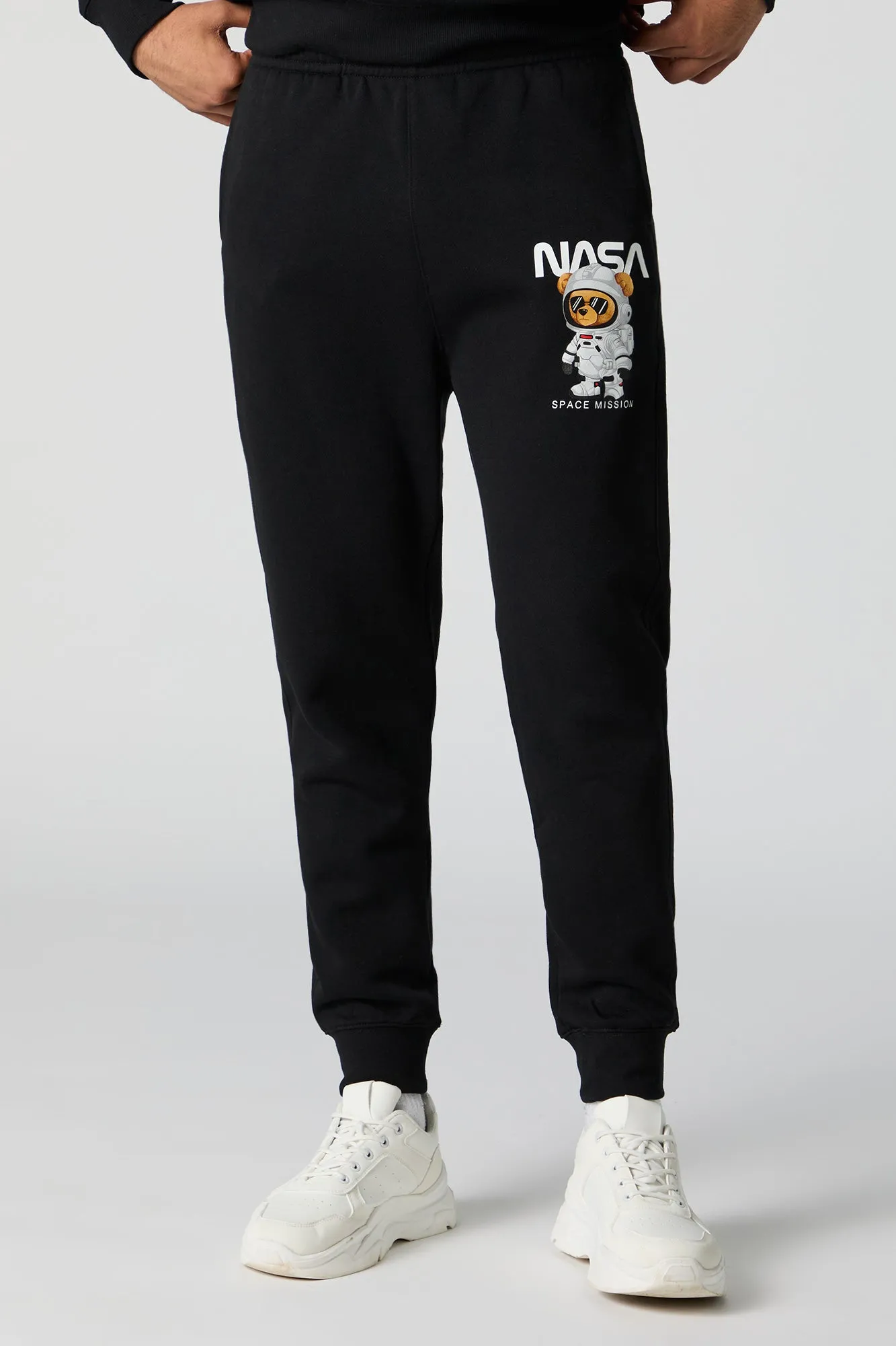 NASA Bear Graphic Fleece Jogger sold by Urban Planet