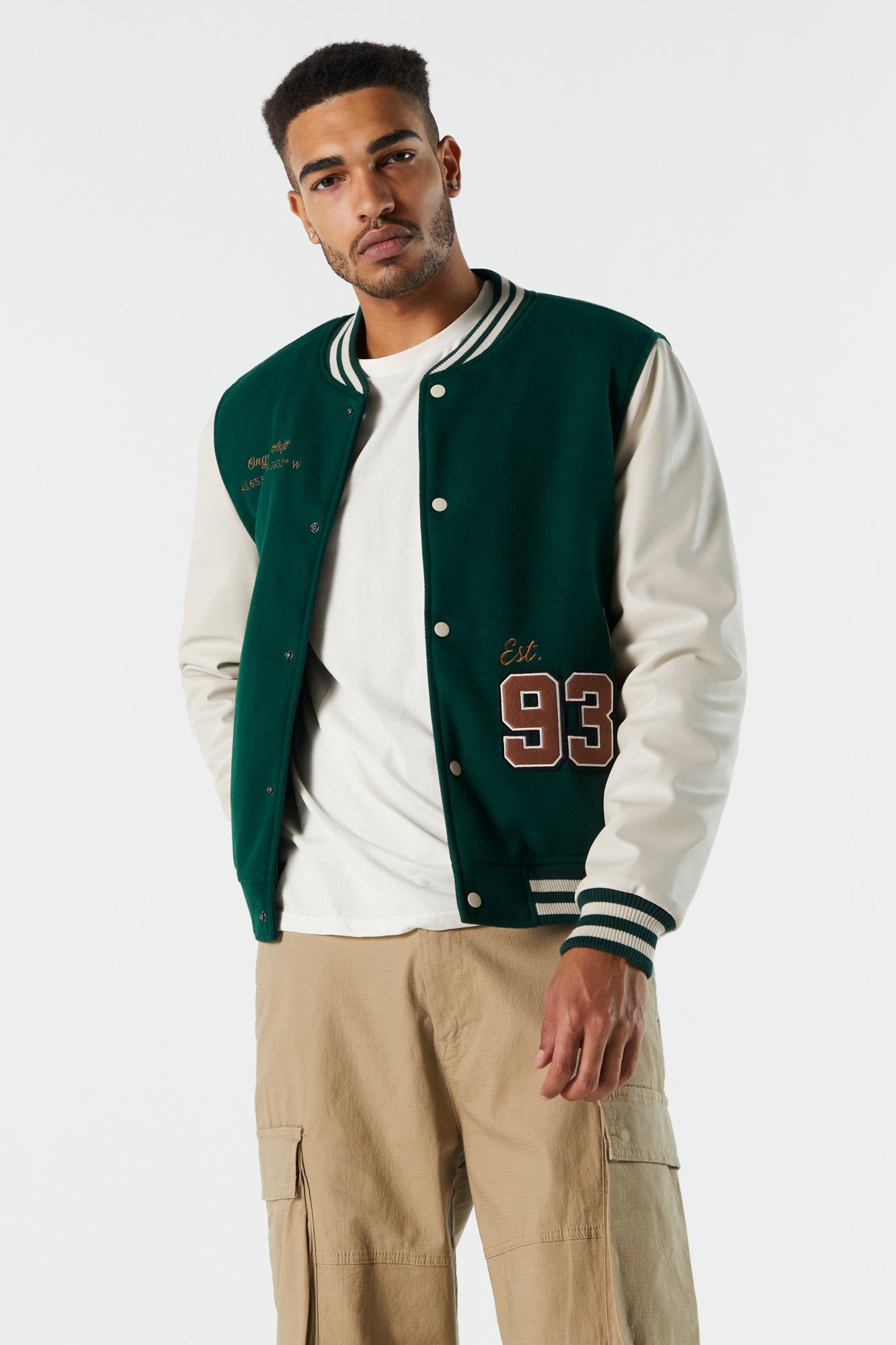 NY Embroidered Varsity Jacket sold by Urban Planet product image thumbnail 2