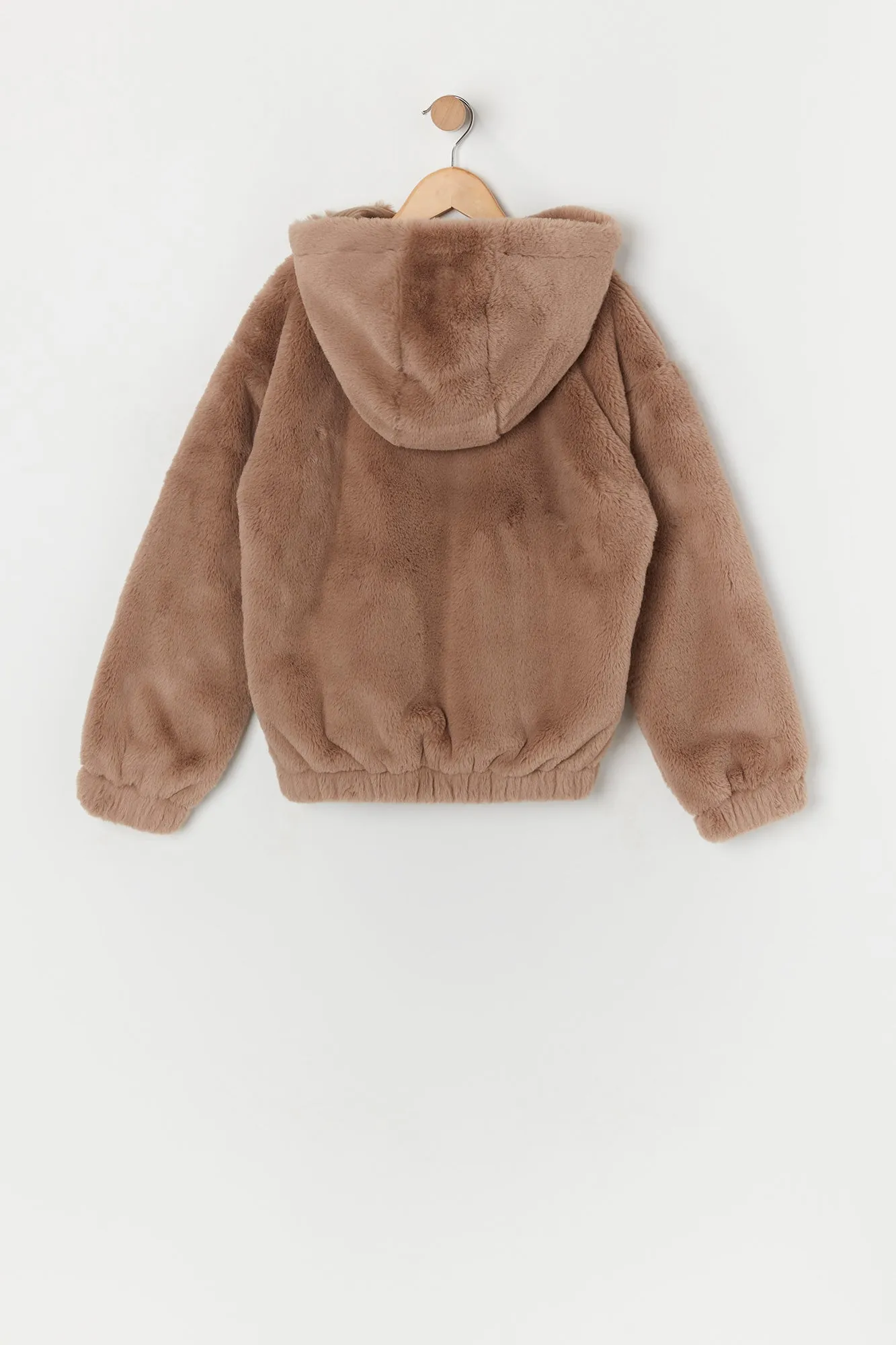 Plush Zip-Up Bomber Jacket sold by Urban Planet product image thumbnail 4