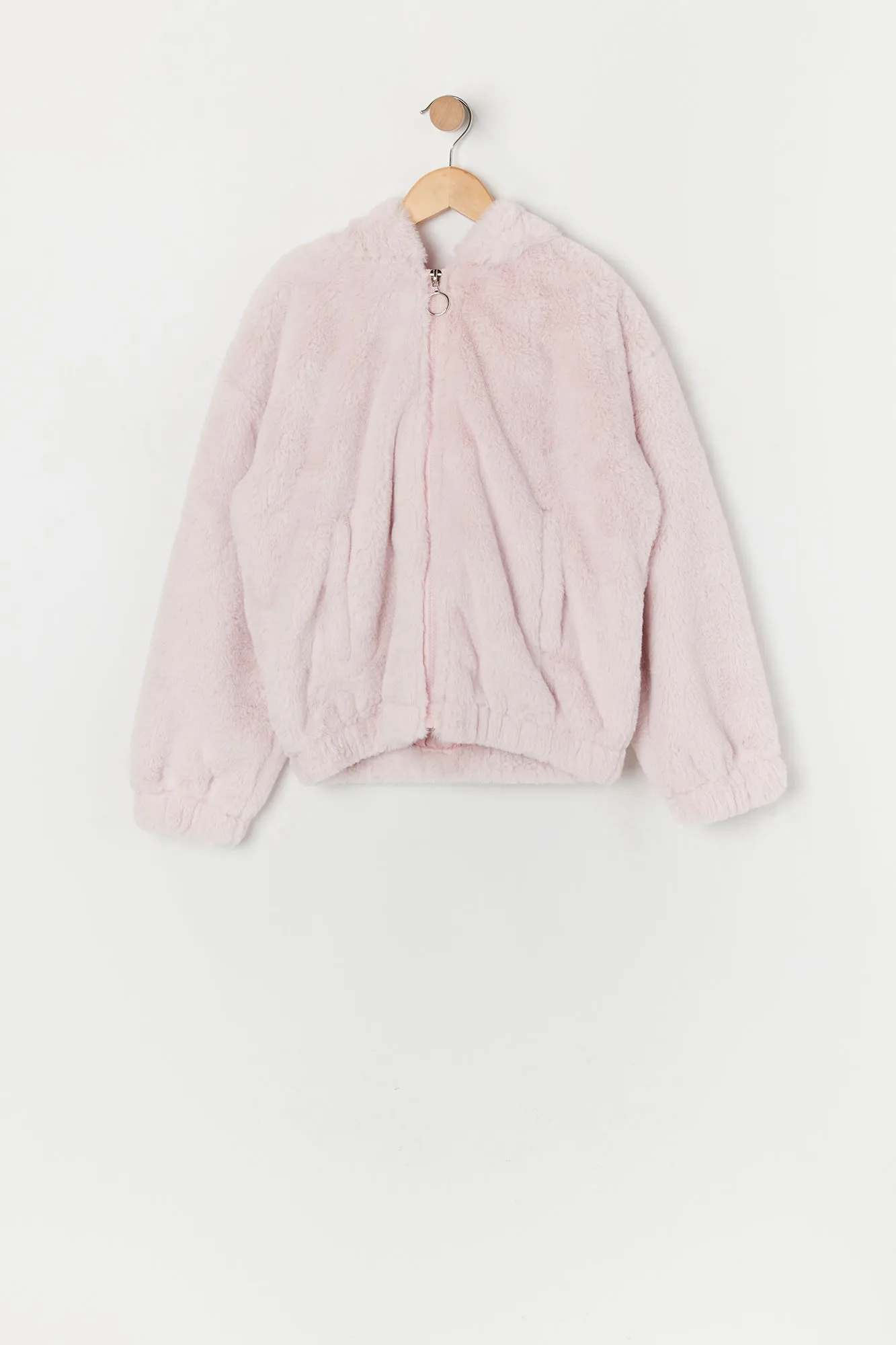Plush Zip-Up Bomber Jacket sold by Urban Planet