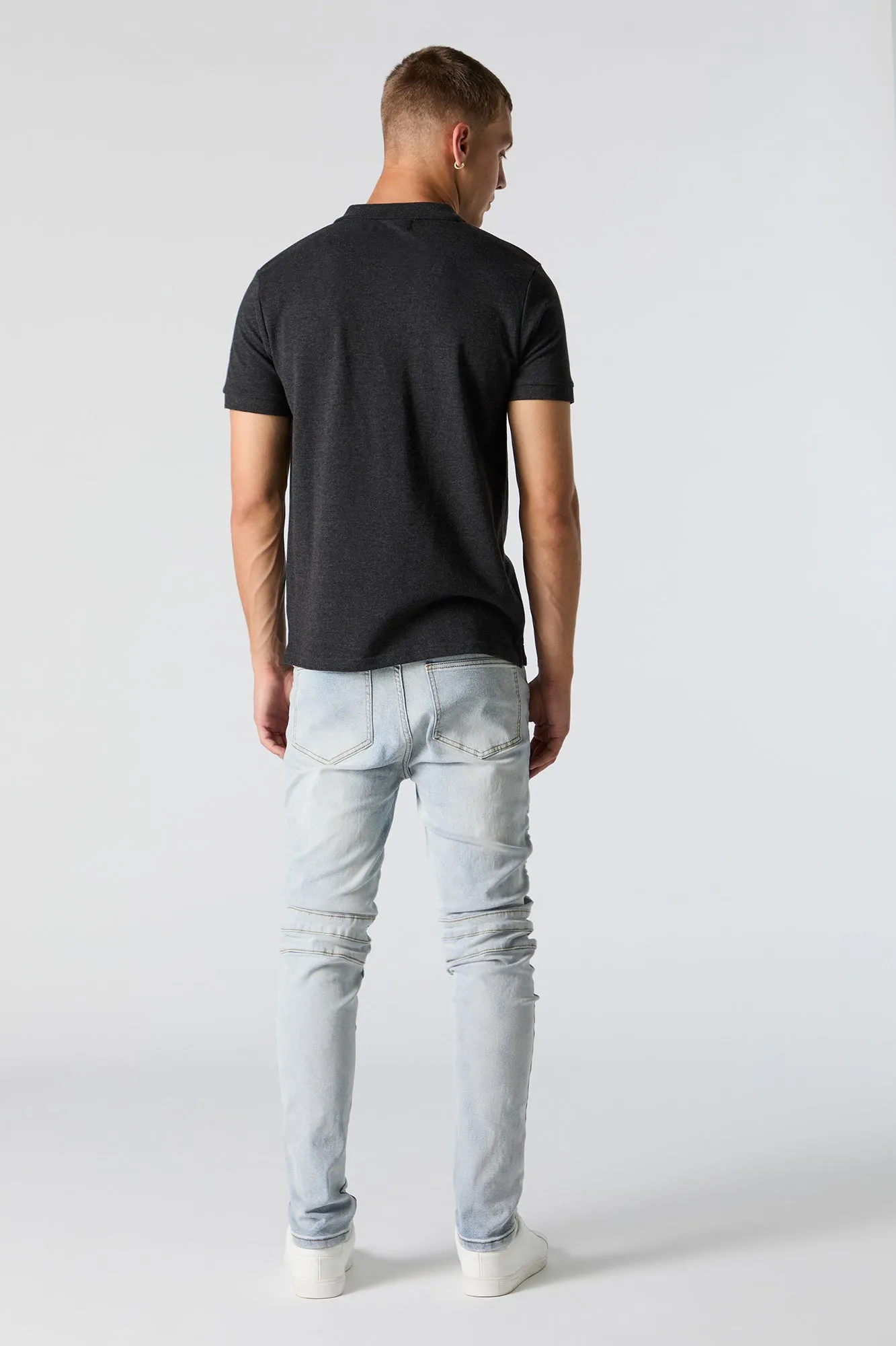 Distressed Skinny Moto Jean sold by Urban Planet product image thumbnail 3