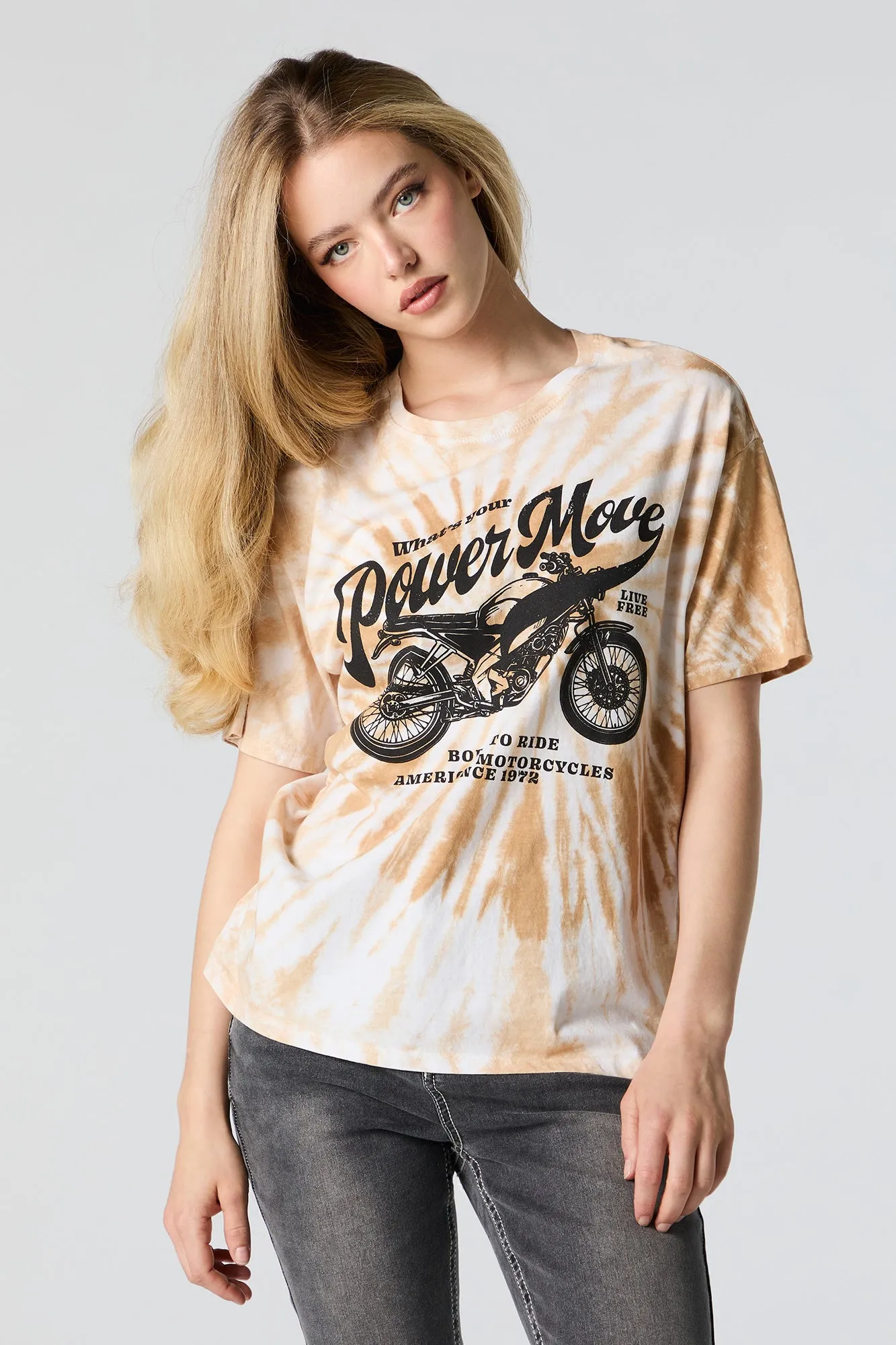 Born to Ride Graphic Tie-Dye T-Shirt sold by Urban Planet
