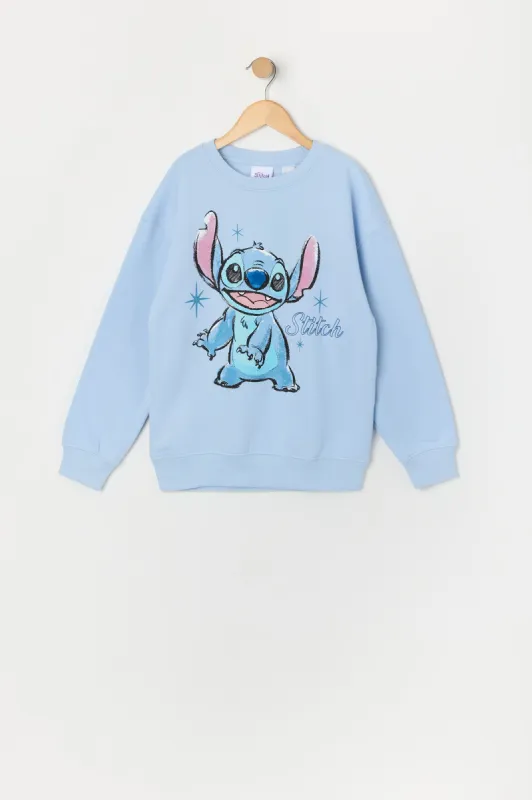 Girls Stitch Graphic Fleece Sweatshirt sold by Urban Planet