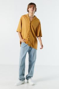 Coloured Relaxed Button-Up Top sold by Urban Planet