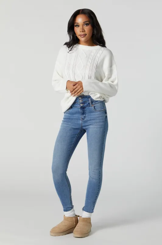 Ibiza Medium Wash Push Up Skinny Jean sold by Urban Planet