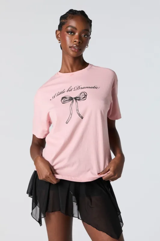 Little Bit Dramatic Graphic Boyfriend T-Shirt sold by Urban Planet