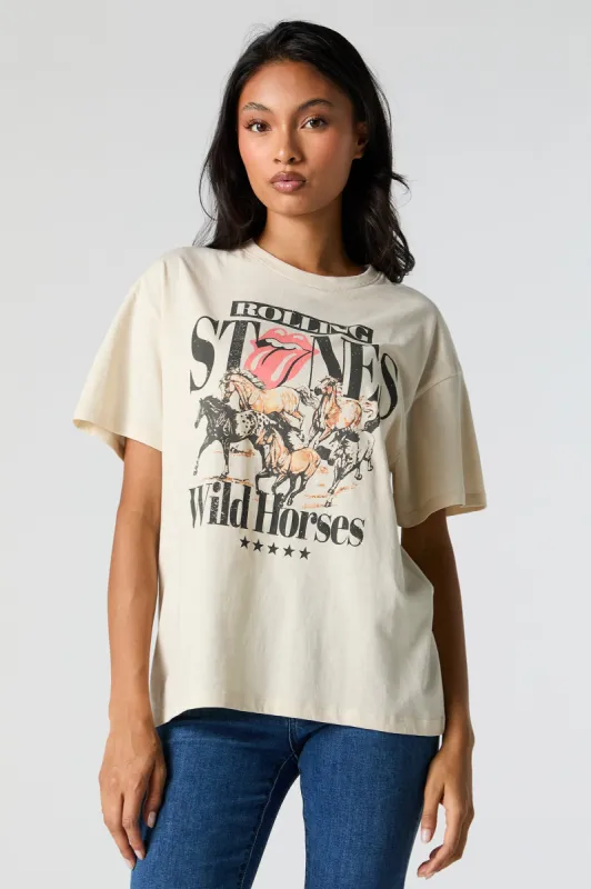 Rolling Stones Wild Horses Graphic Boyfriend T-Shirt sold by Urban Planet