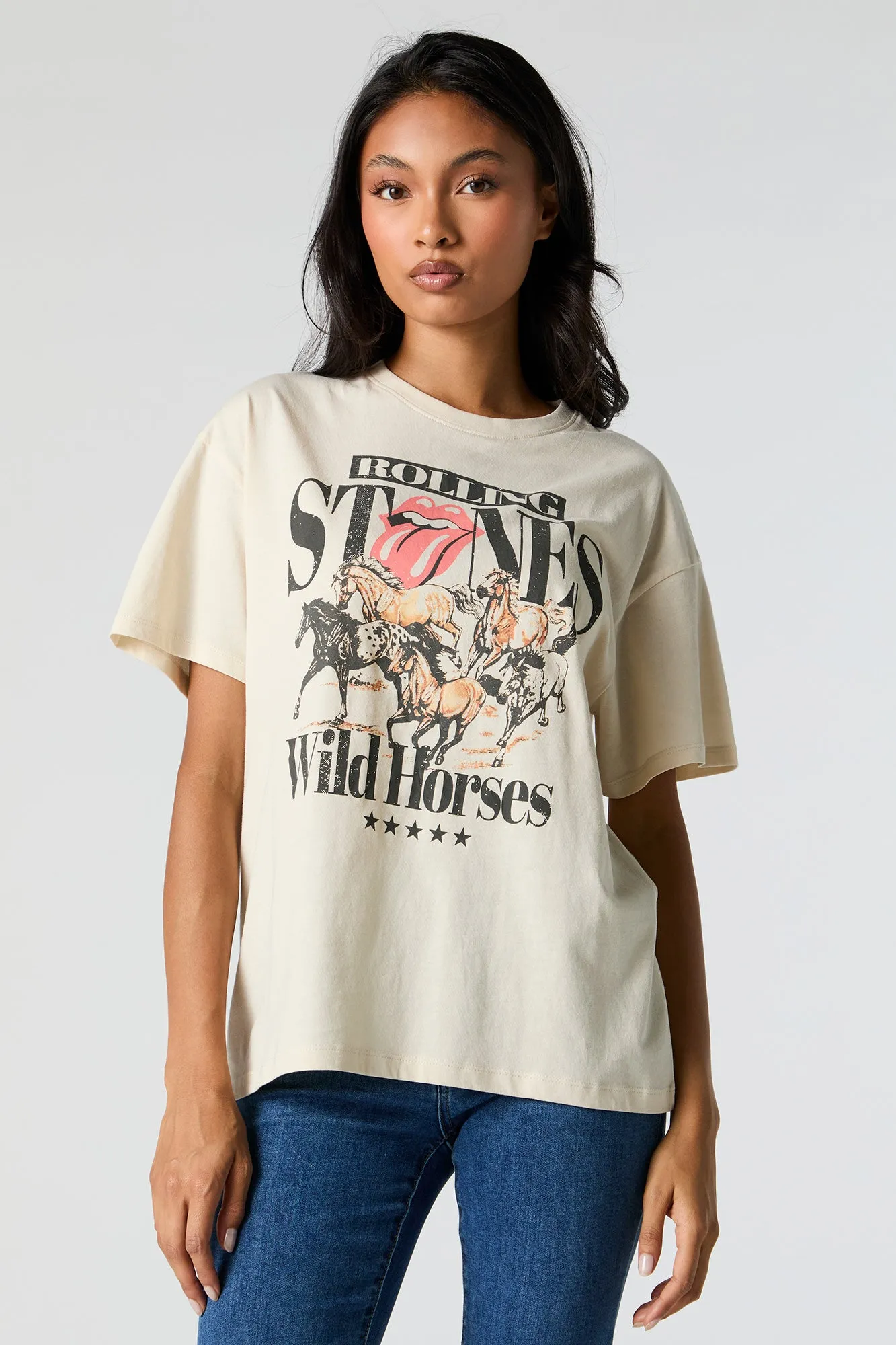 Rolling Stones Wild Horses Graphic Boyfriend T-Shirt sold by Urban Planet